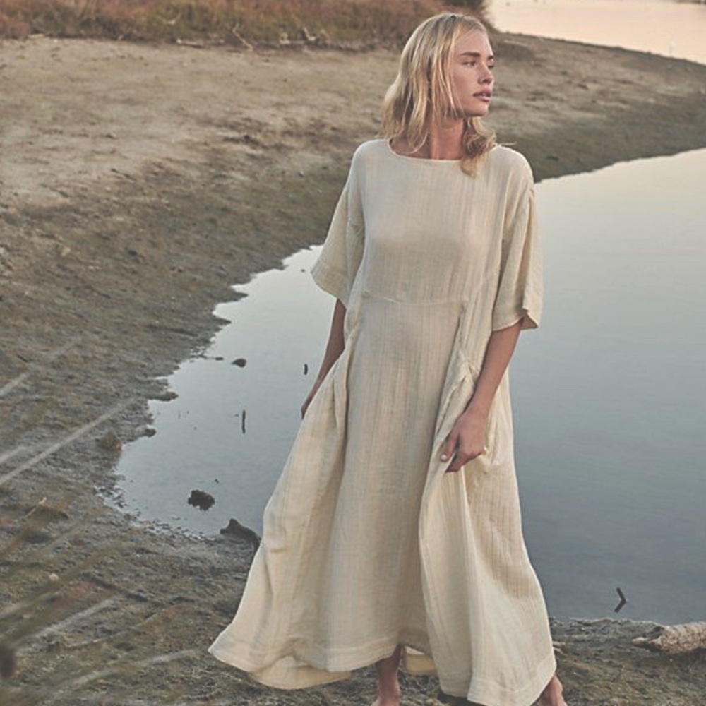 Free People Live Light Midi Dress in Tidal Foam